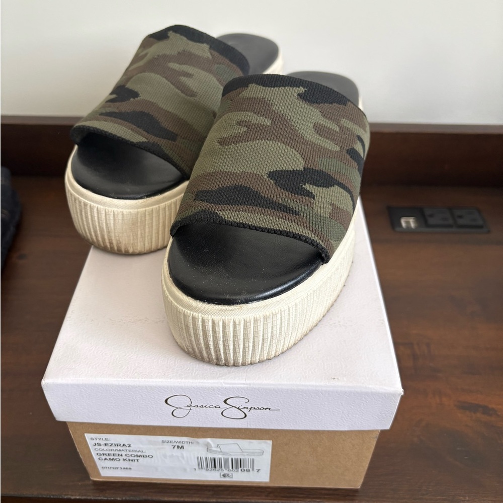 Jessica Simpson Camouflage Platform Sandals